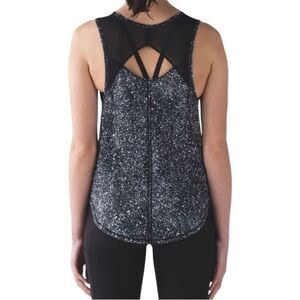 Lululemon Sculpt Tank Splatter White Black Size 6 Tank